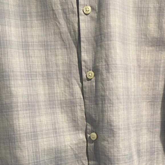Perry Ellis Blue Plaid Dress Shirt - Picture 5 of 5